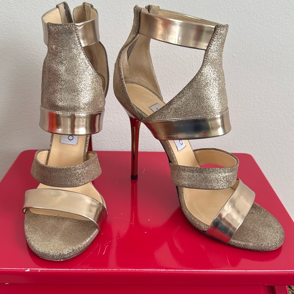JIMMY CHOO Champagne Booties 35.5